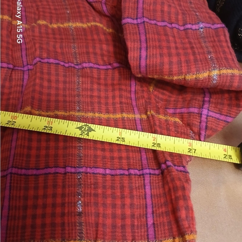 Free People Break My Stride Buttondown Top Shirt Red XSmall - Picture 4 of 10